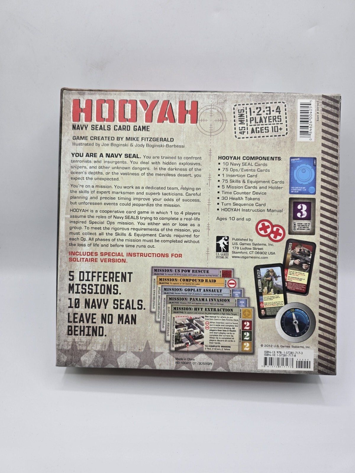 Hooyah The Navy Seals Card Game – US Games War Board Game Open Box