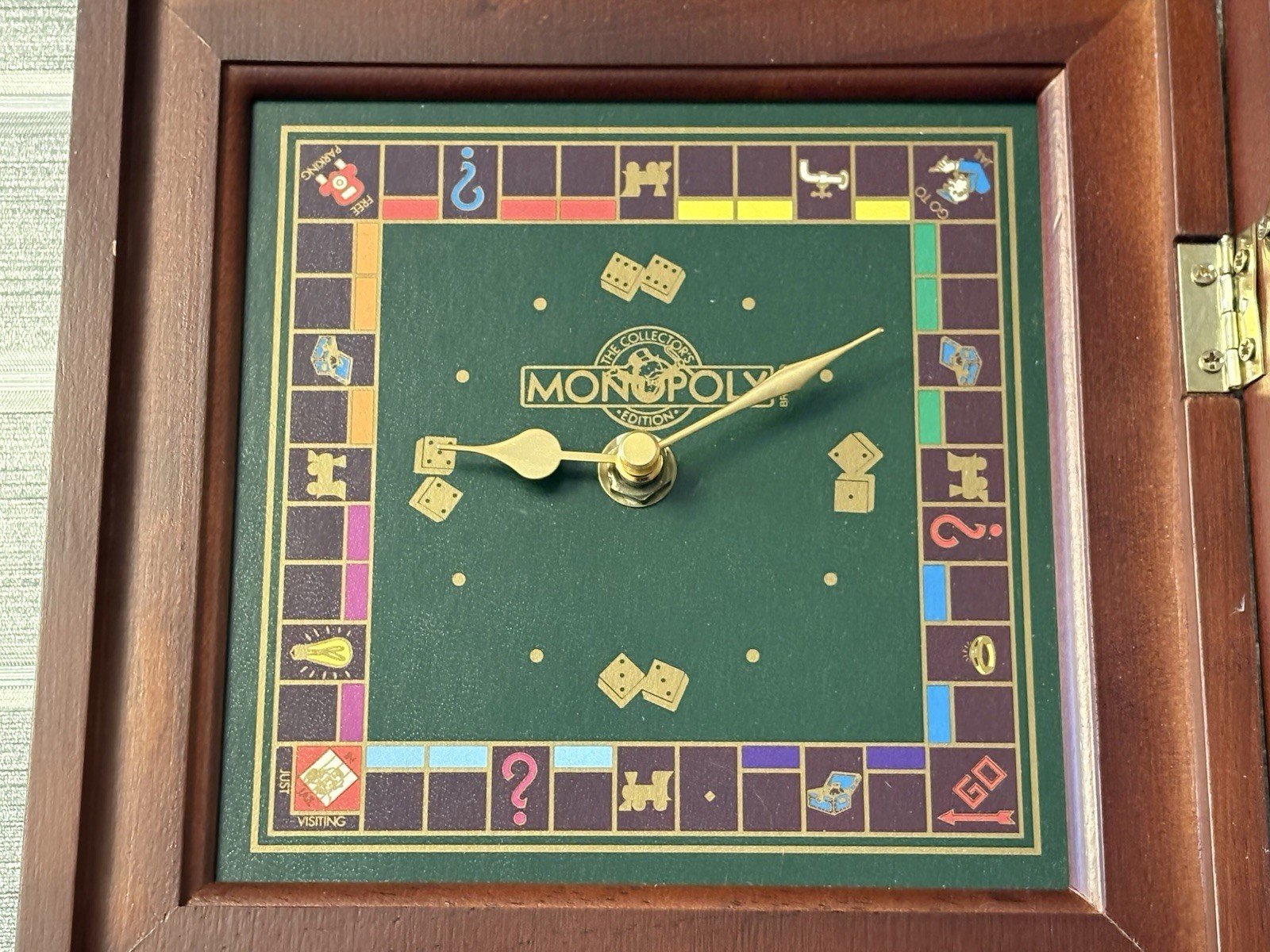 Franklin Mint Monopoly Game 60th Anniversary Millionaire’s Wooden Wall Clock