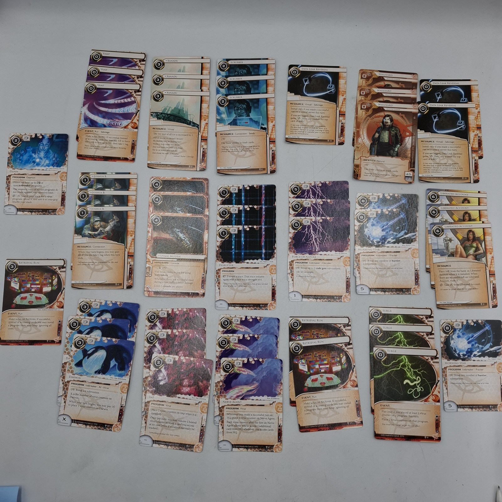 Android Netrunner Card Game Base Set 2012 Plus Expansion Cards INCOMPLETE