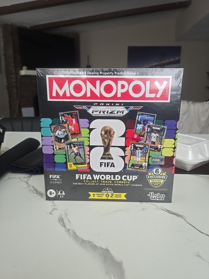 2026 FIFA World Cup trading card and Board Game Monopoly Panini Prizm Bundle