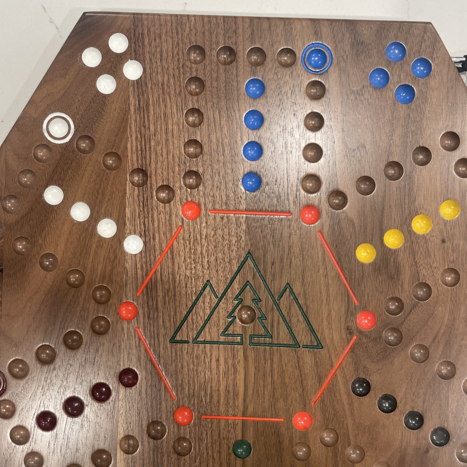 Carbles Board Game. Hand Made. Oak 4-6 Players