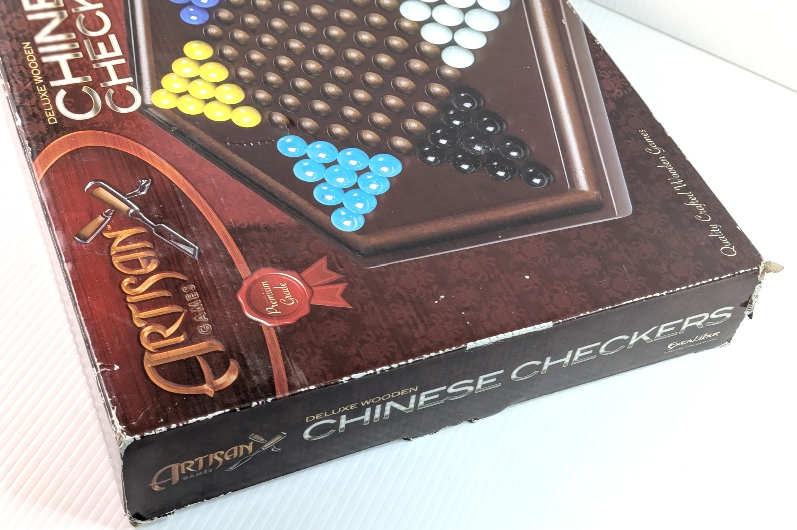 Excalibur Deluxe Wooden Chinese Checkers Mahogany Artisan Games New Gift