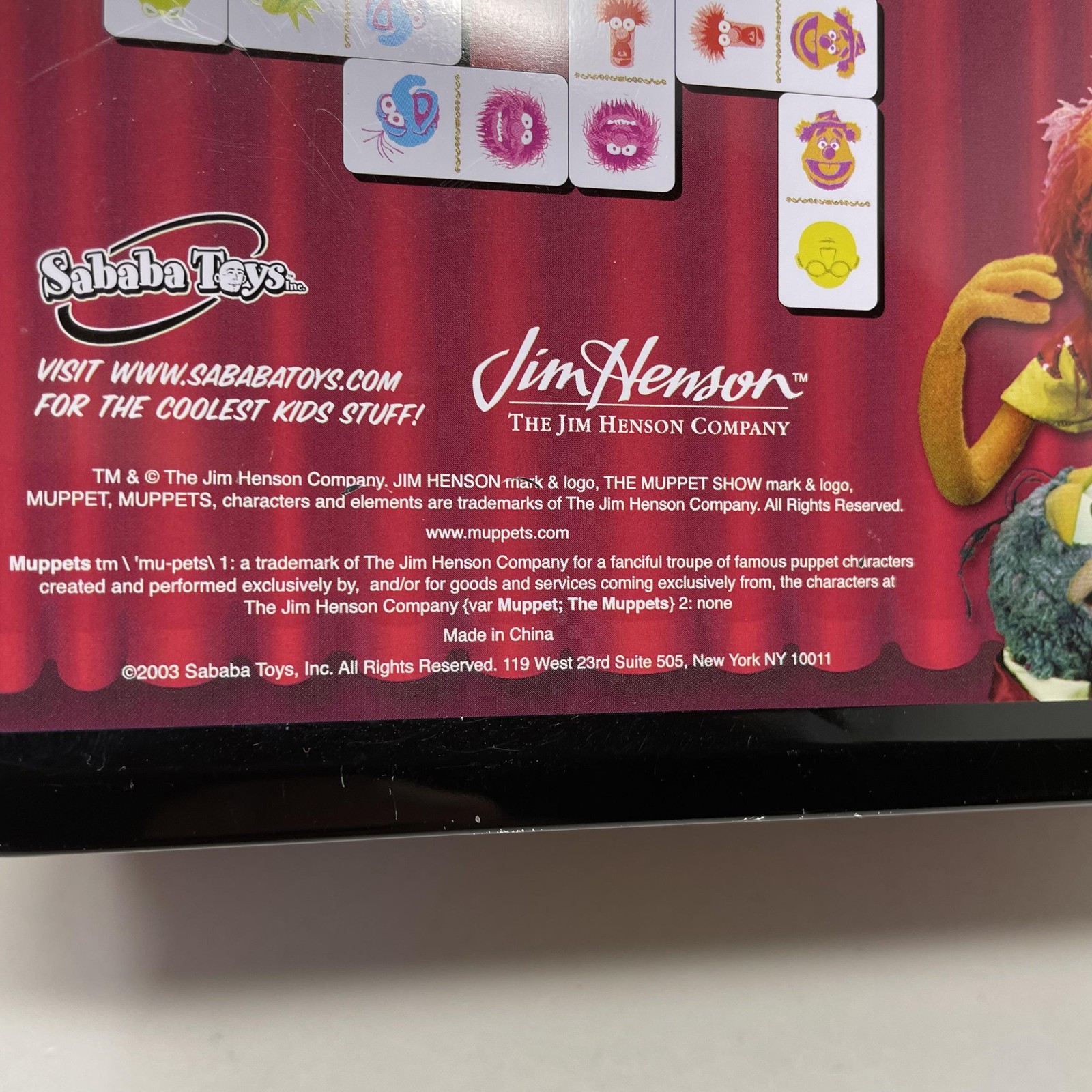 Vintage 2003 Muppet Show Muppet Dominoes Tin Game 28 Super-Sized Sababa Toys