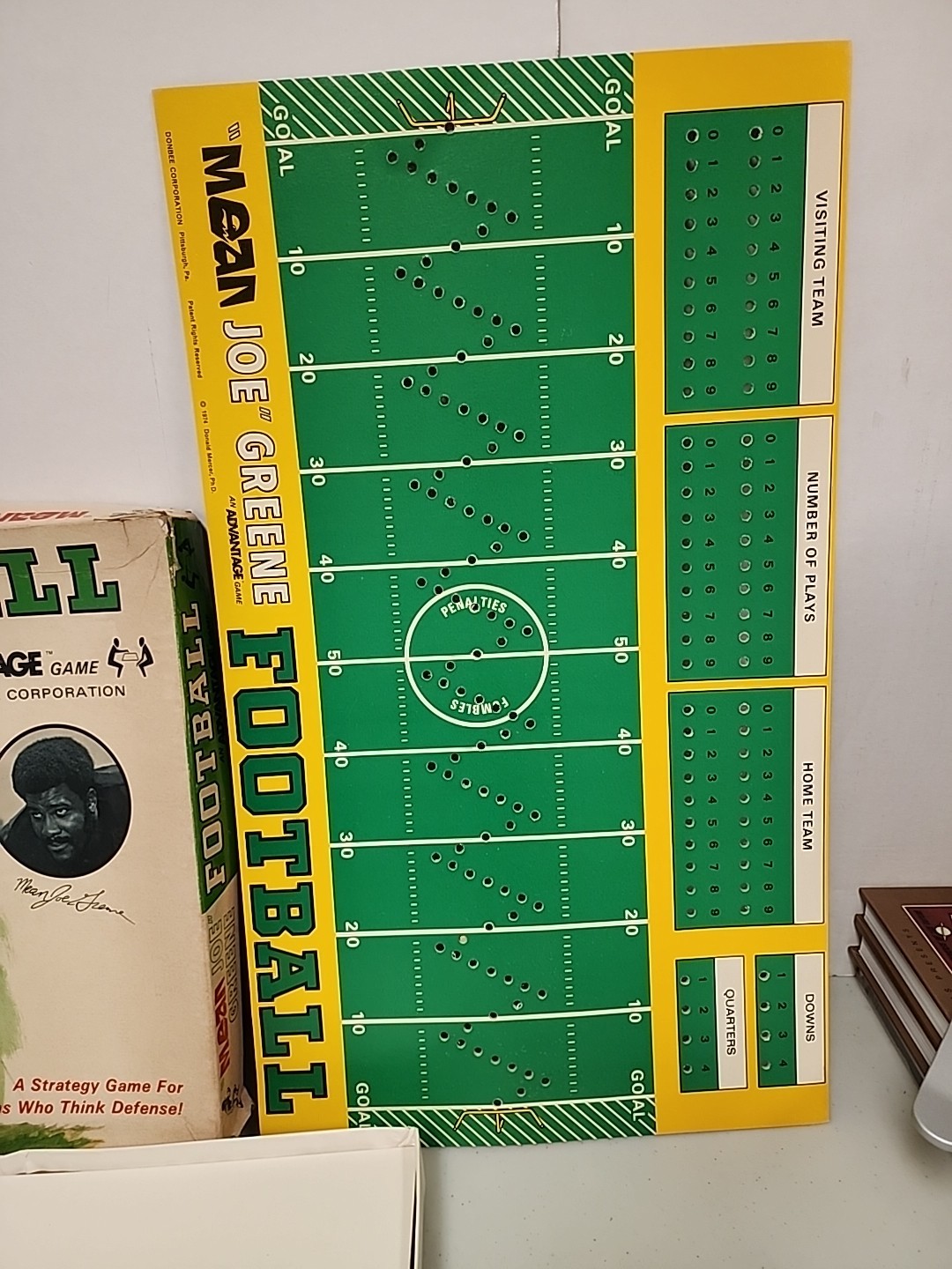 Vintage 1974 Donbee Corp. Mean Joe Greene Football Board Game Complete