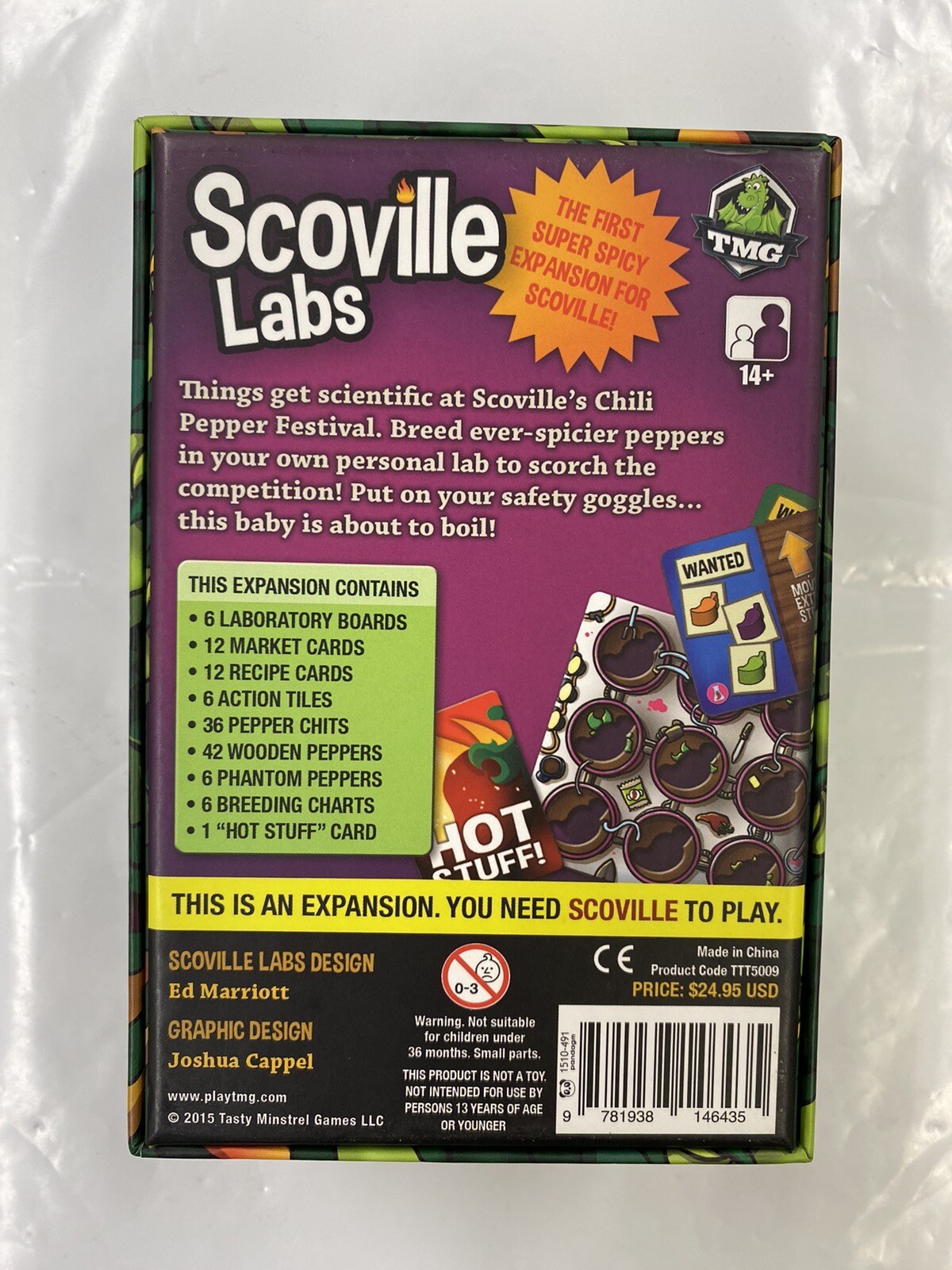 Ed Marriott’s Scoville Labs Game TMG Complete Open Box New 2015 Expansion Set