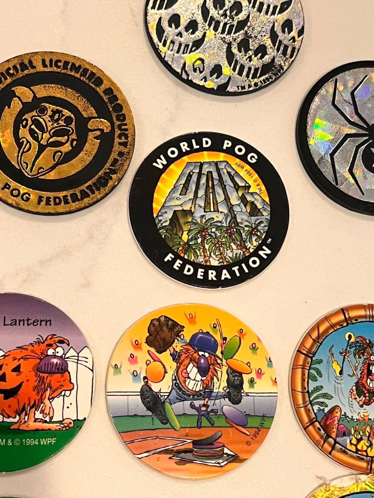 Lot of 13 Pogman Pogs Slammer The World Pog Federation Authentic POG Brand WPF