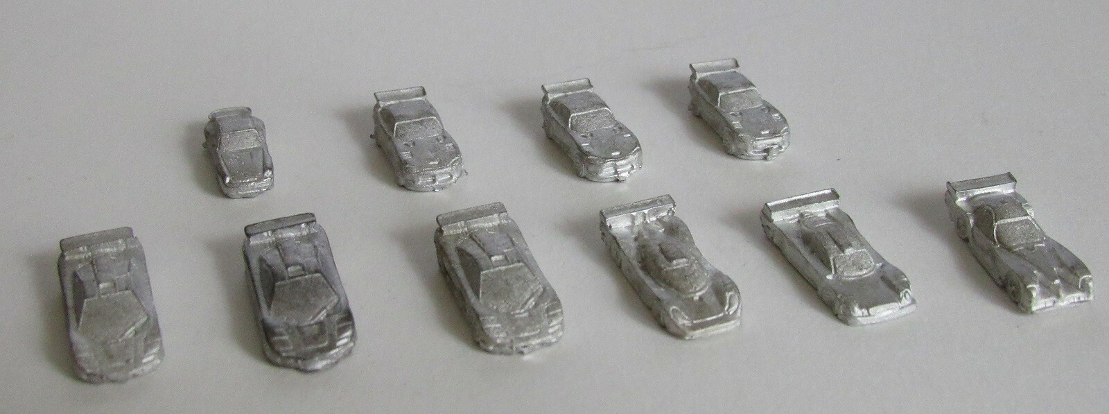 Formula De 1990s Sports & GT Cars ~ Set of 10 unpainted playing game pieces ~