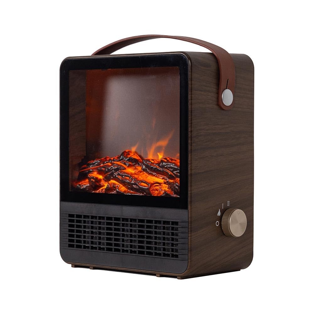 Hearth Brands Electric Fireplace Portable Space Heater with 3D Flame Walnut