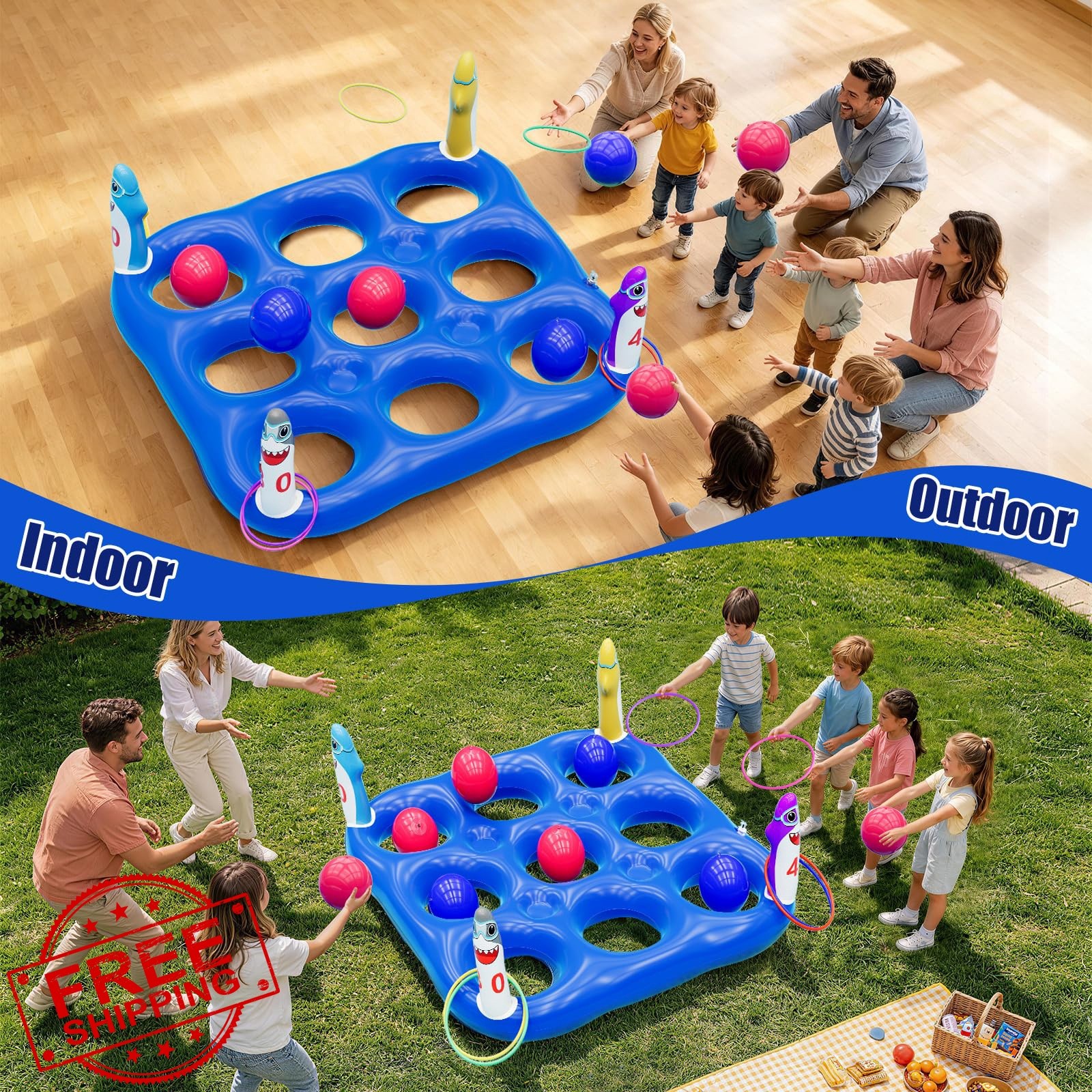 JoySpark Toys shark tic tac toe game