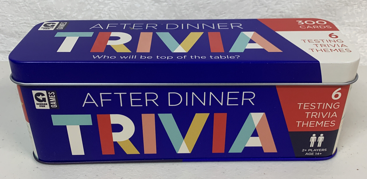 After Dinner Trivia 6 Testing Trivia Themes 300 Cards Tin