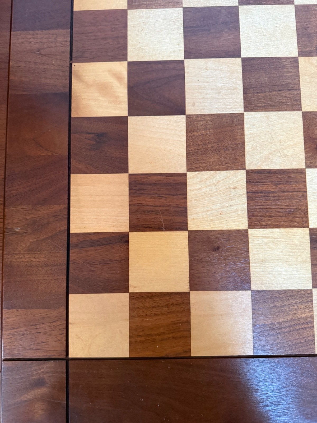 Drueke Chessboard, Walnut & Birch, Double Sided, 2″ Squares, 20×20