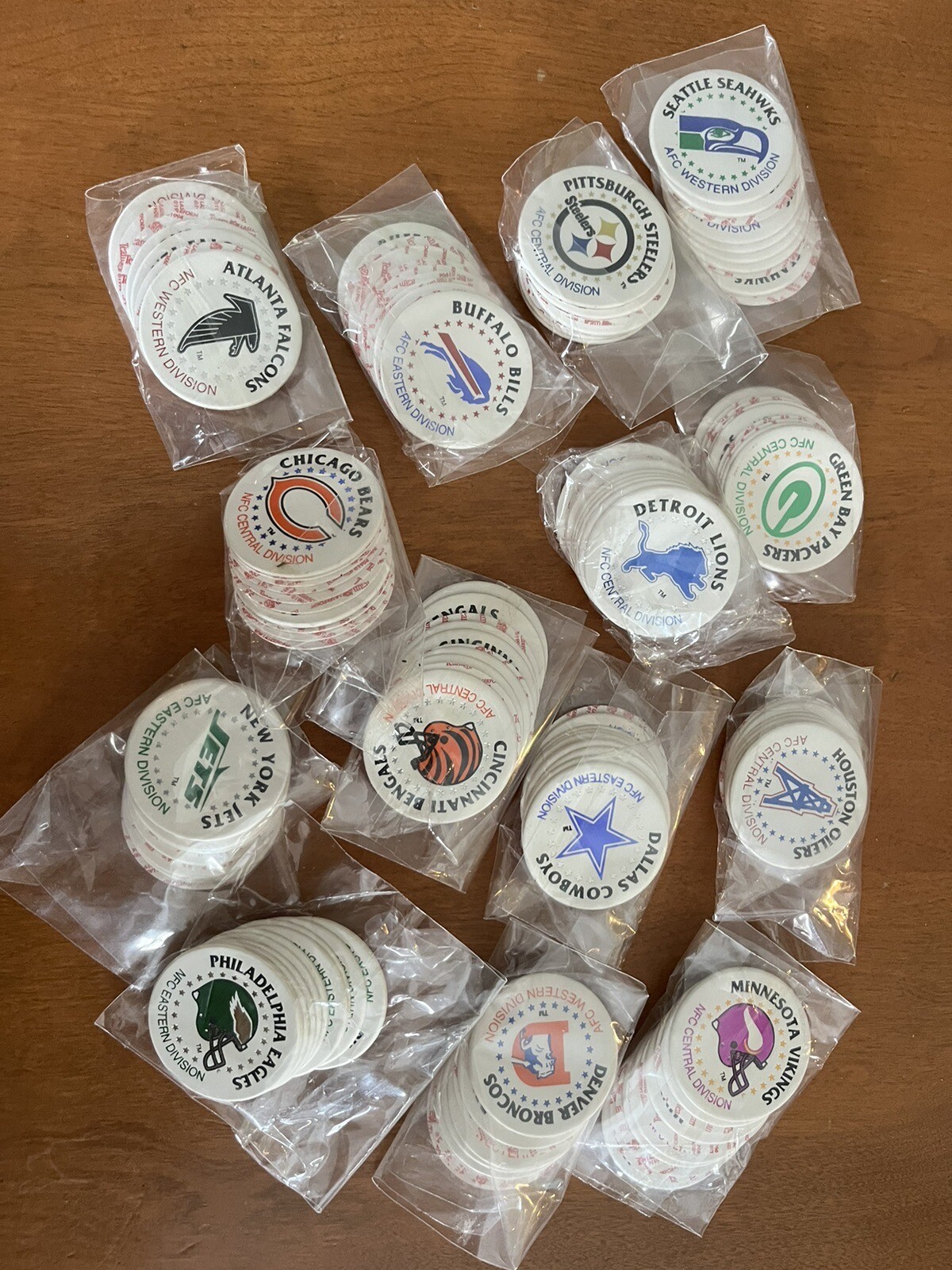 100+ LOT Vintage 90’s Pogs NFL Miami Dolphins Kansas City Chiefs L A Rams