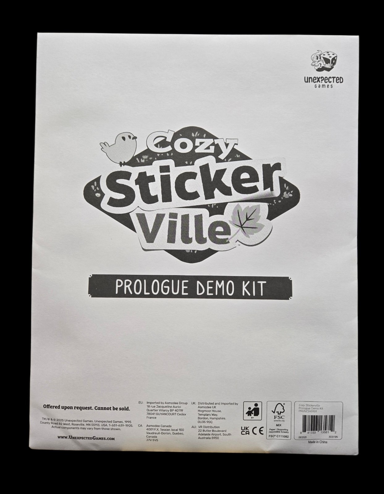 Cozy Stickerville Prologue Demo Kit.NEW SEALED