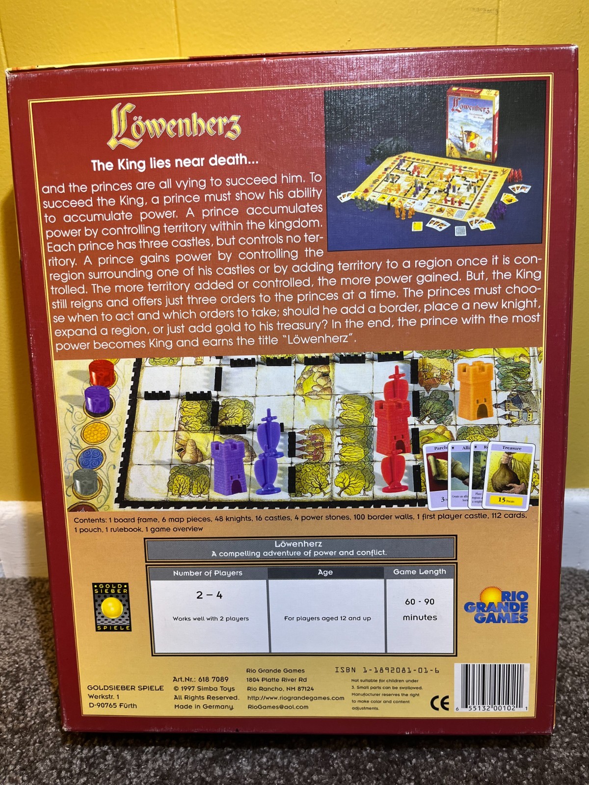 LOWENHERZ BOARD GAME Rio Grande Games, OOP, Pieces Still Sealed, Excellent Rare