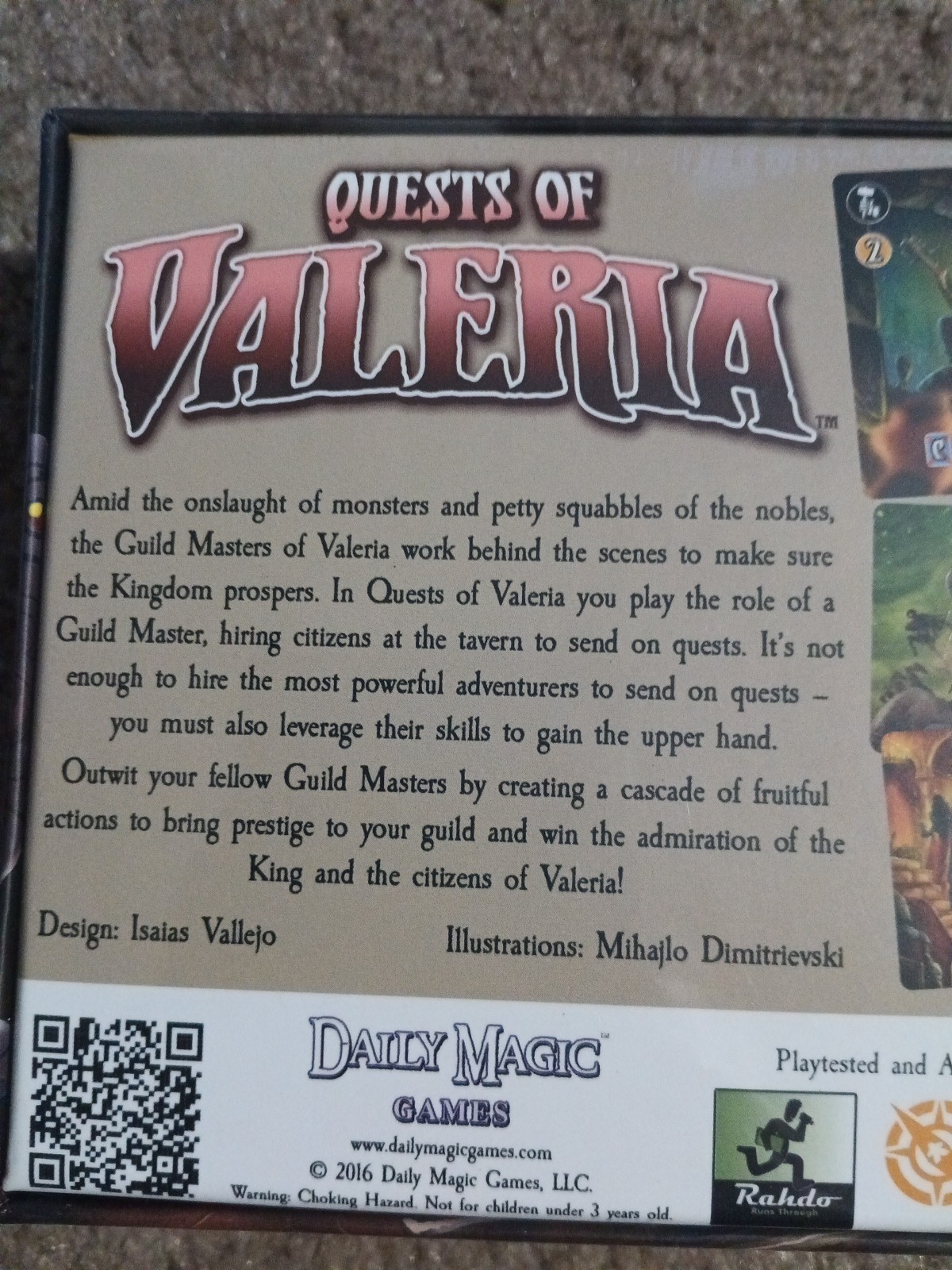 Daily Magic Boardgame Quests of Valeria Box Brand New Card Game 1 To 5 Players