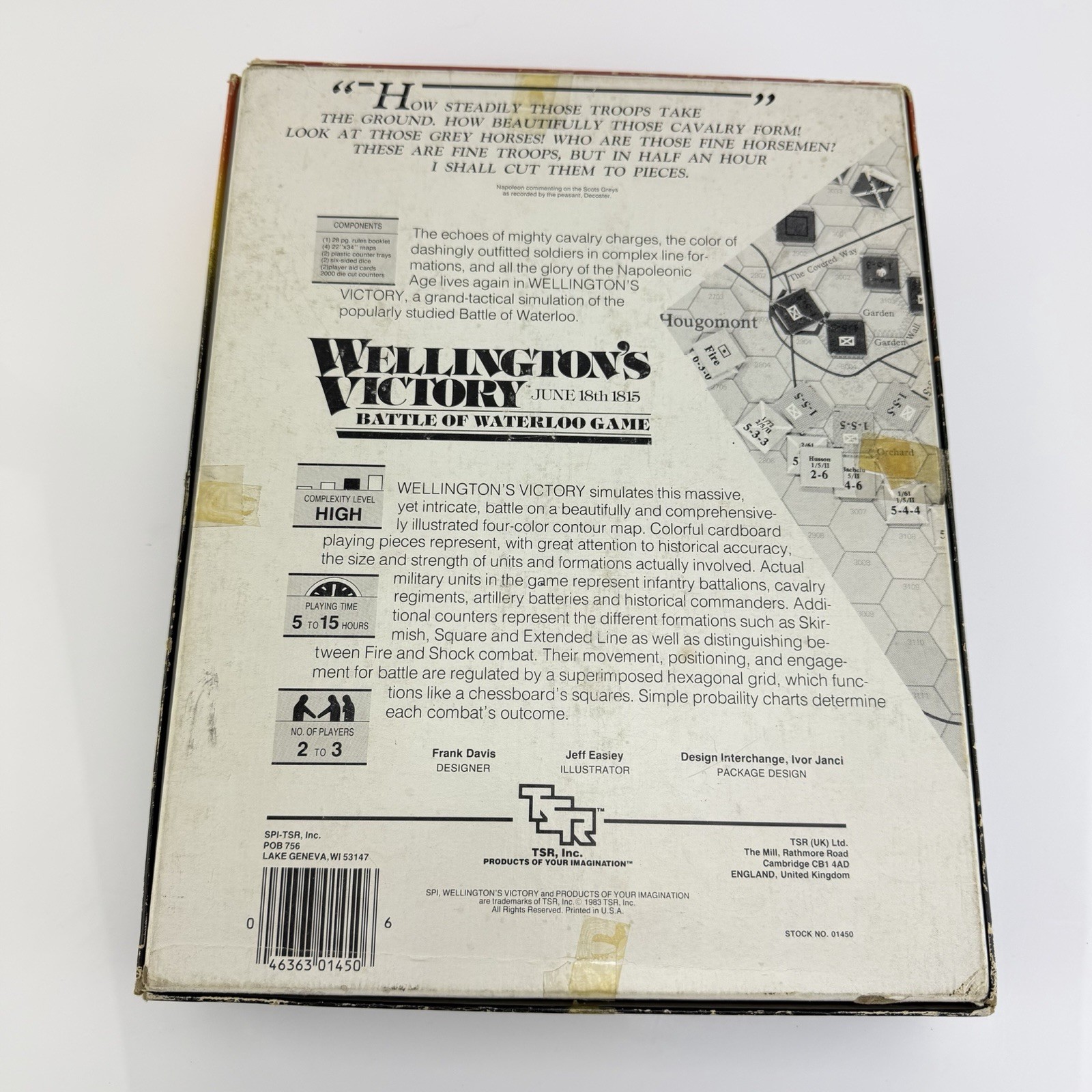 TSR SPI Wellington’s Victory June 18th 1815 Battle of Waterloo Game 1983 UNPUNCH