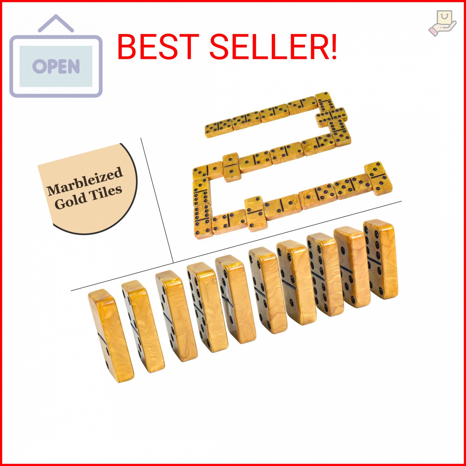 Vovotuzzi Dominos Set for Adults, Thick Domino, Double 6 Dominoes Set for Adults