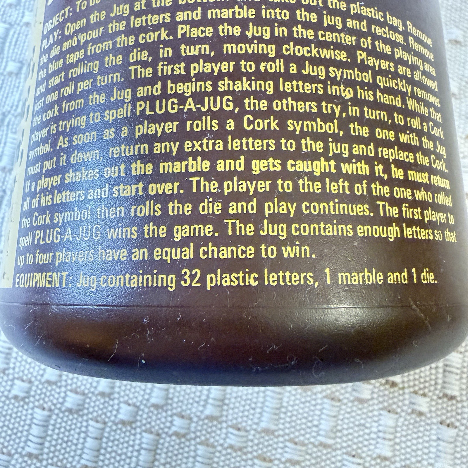 VINTAGE 1969 Parker Brothers PLUG-A-JUG Game WHISKEY JUG with CORK USA Family