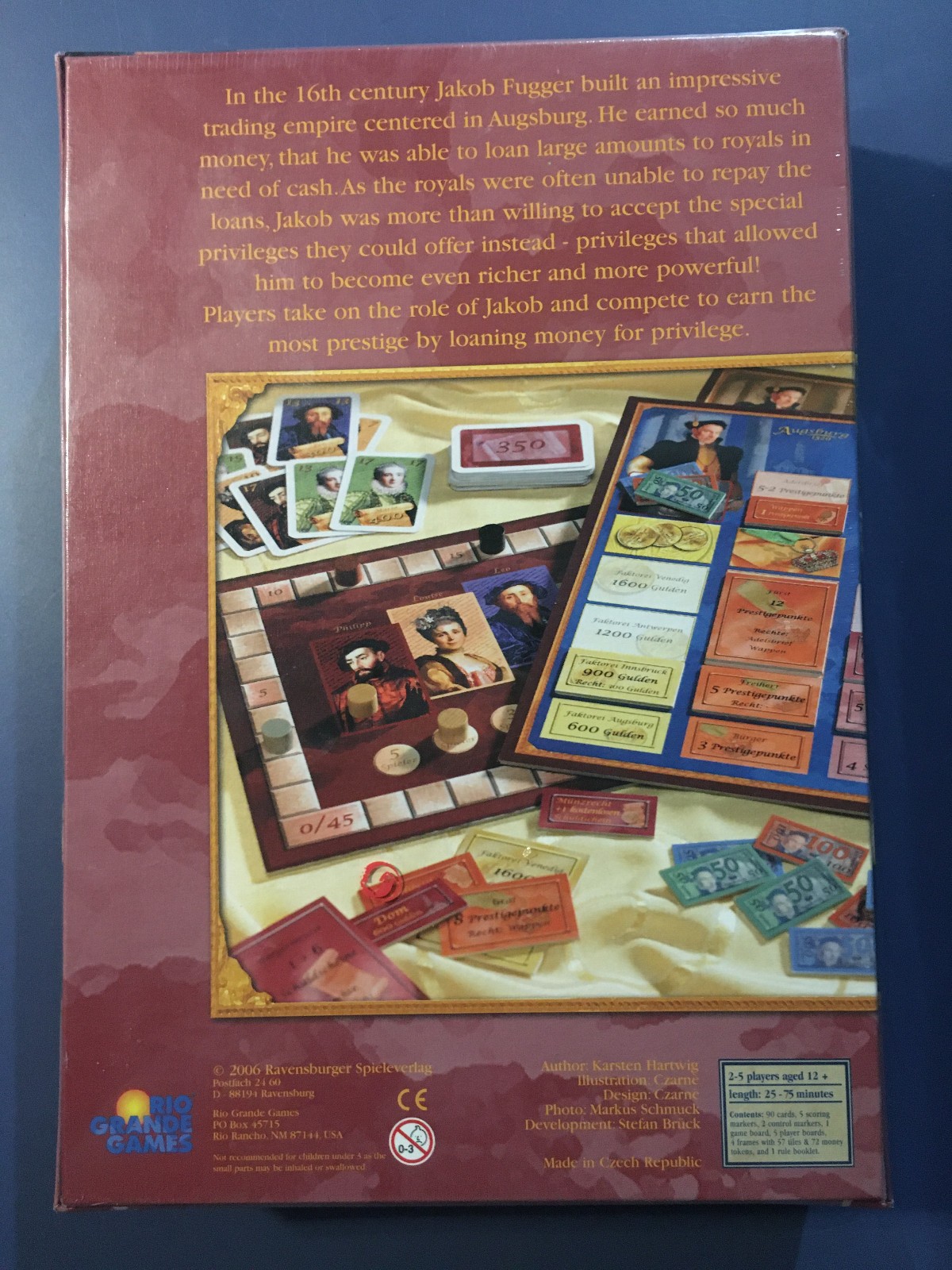 Augsburg 1520 Board Game BRAND NEW & SEALED Rio Grande Games 2006