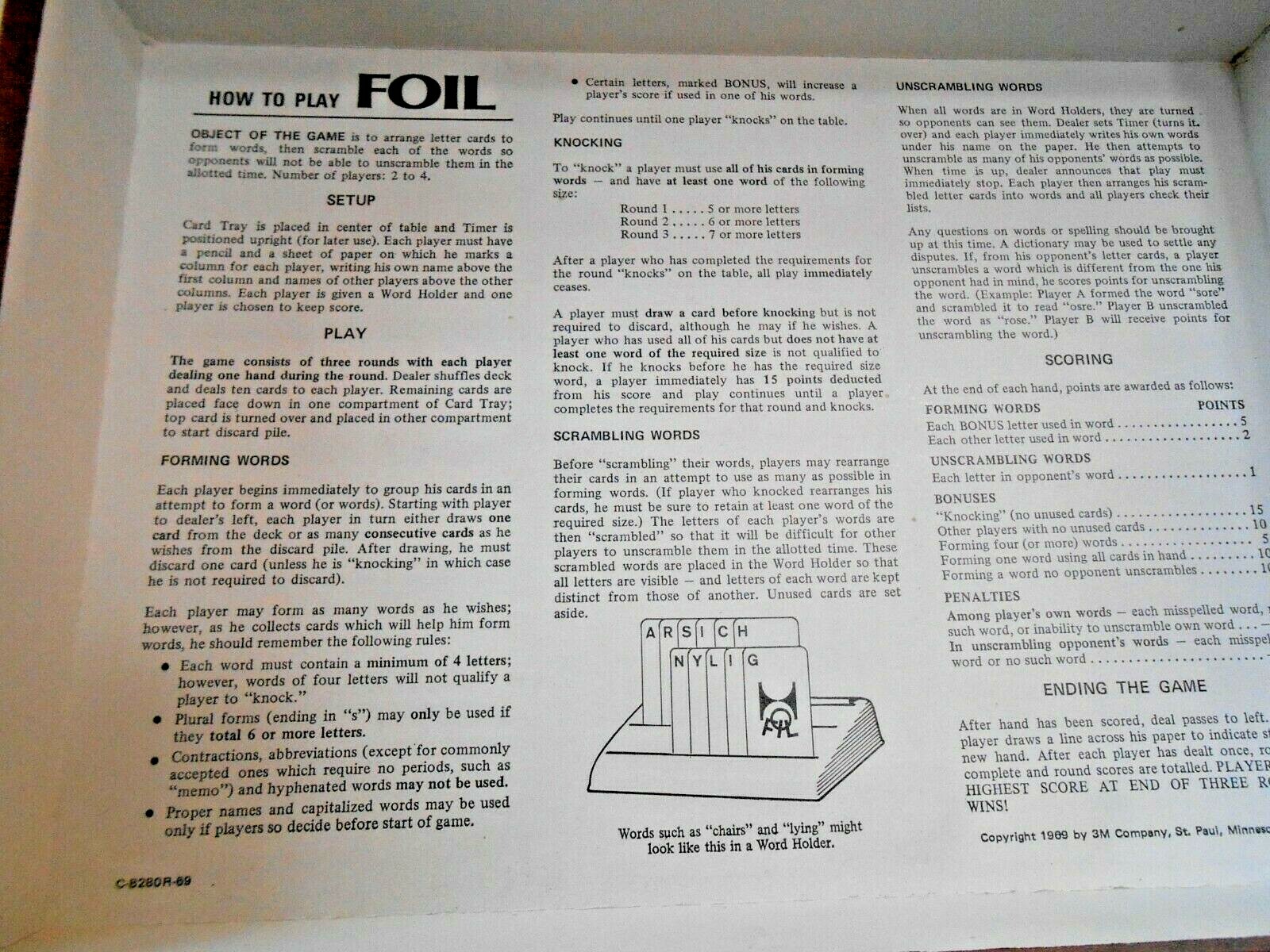Foil – Card Game of Words and Wits 3M Bookshelf Edition Complete