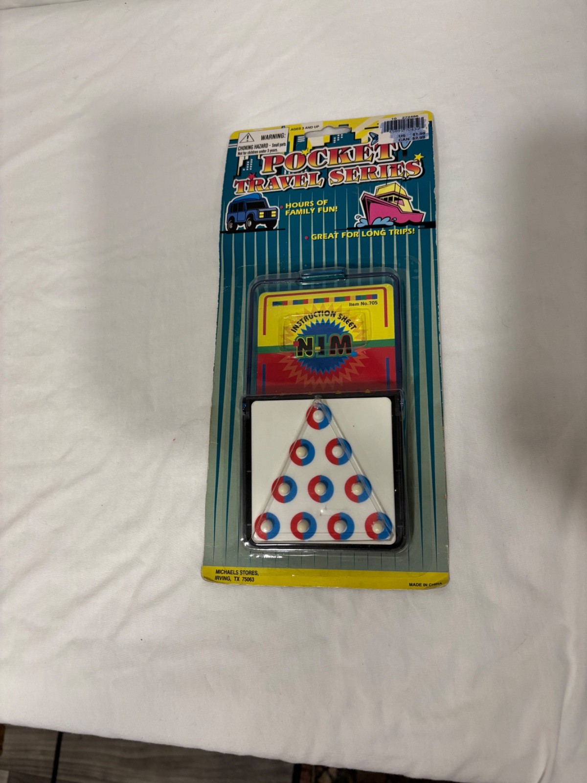 Vintage 1970s Triangle Peg Solitaire Game Travel Pocket Size Brain Teaser Puzzle