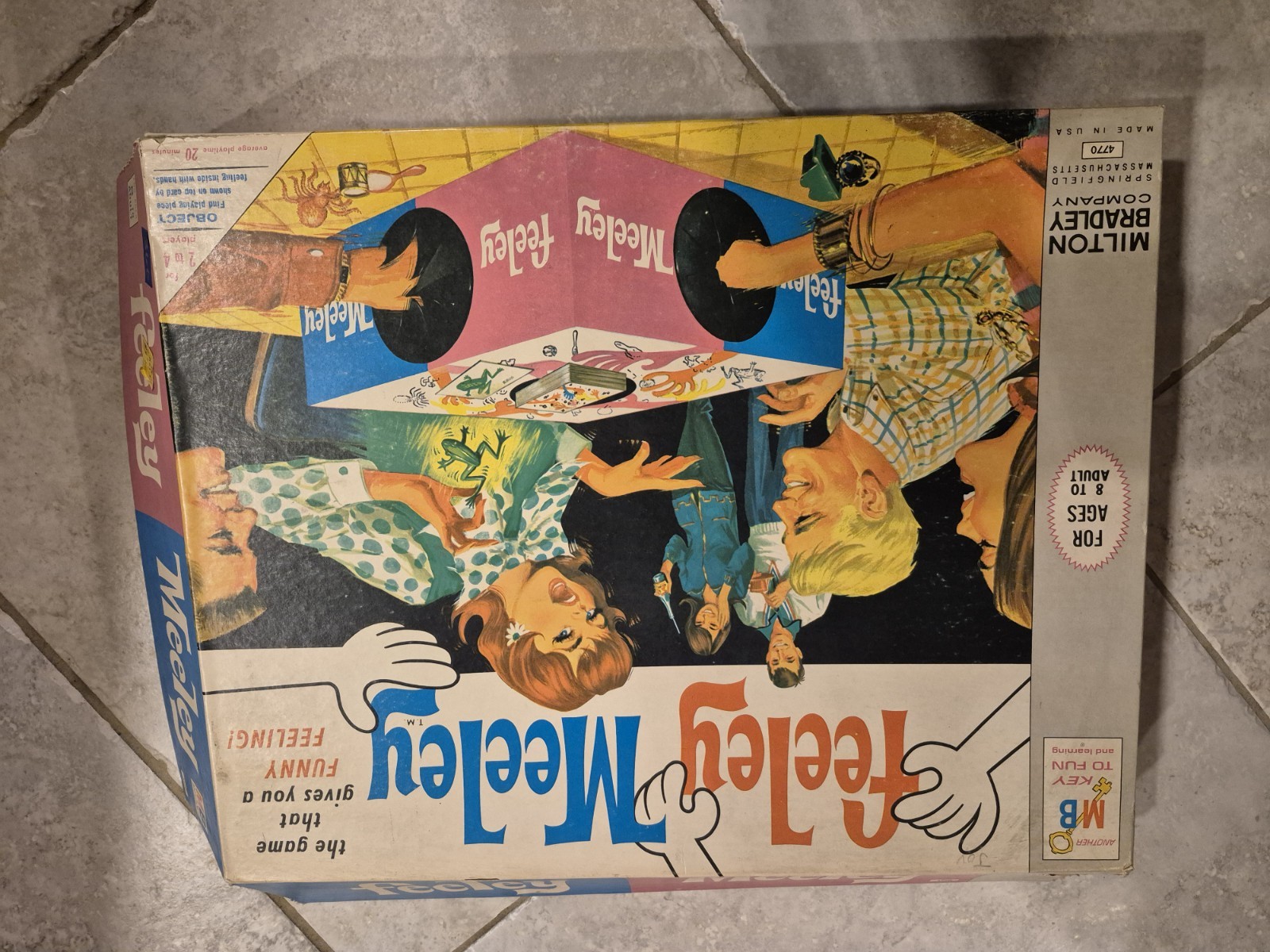 Vintage 1967 Milton Bradley Feeley Meeley Game #4770 Box Poor 23 Cards, 25 Objec
