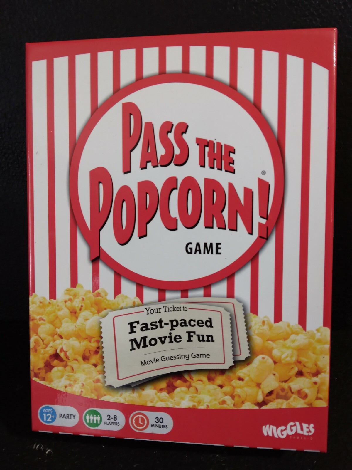 Pass The Popcorn Game Fast Paced Movie Fun Game Bonus 80’s and 90’s Theme Pack