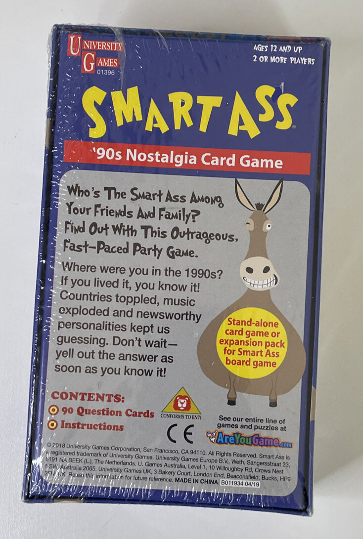 Smart Ass ‘90s Nostalgia Card Game – Party Toys & Games – for 2 or more Ages 12+