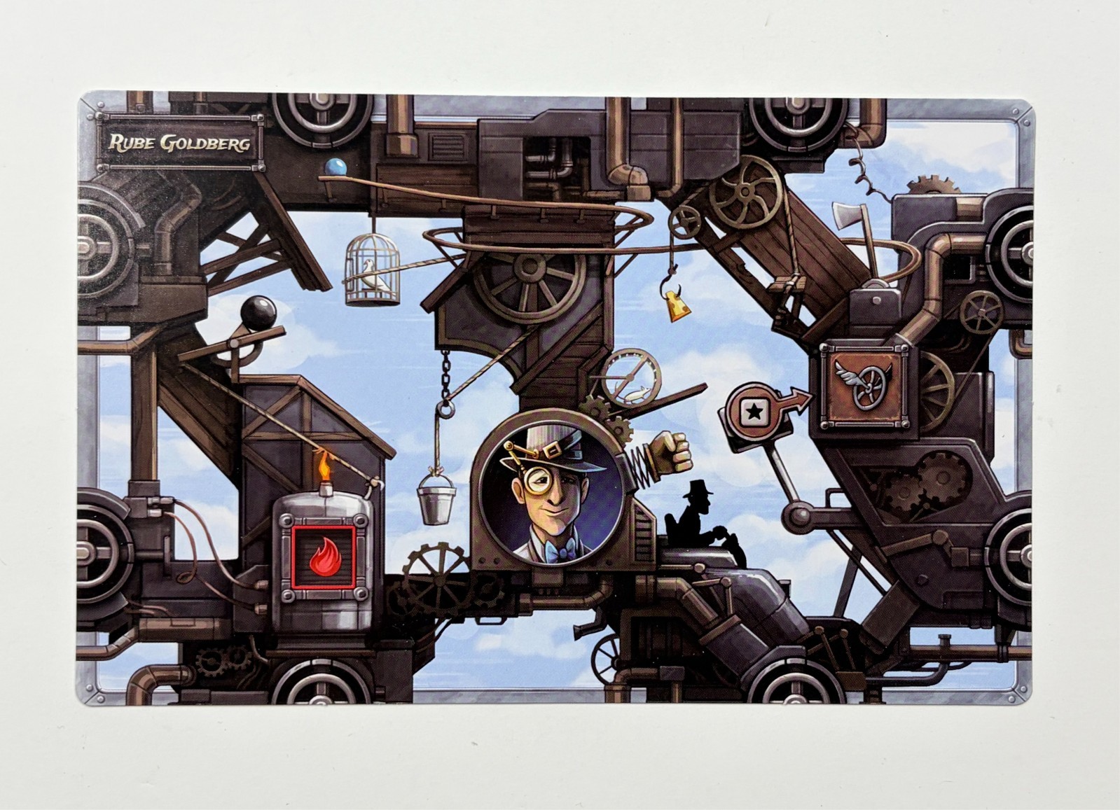 Steampunk Rally Rube Goldberg Board Game Promo Dice Tower NEW