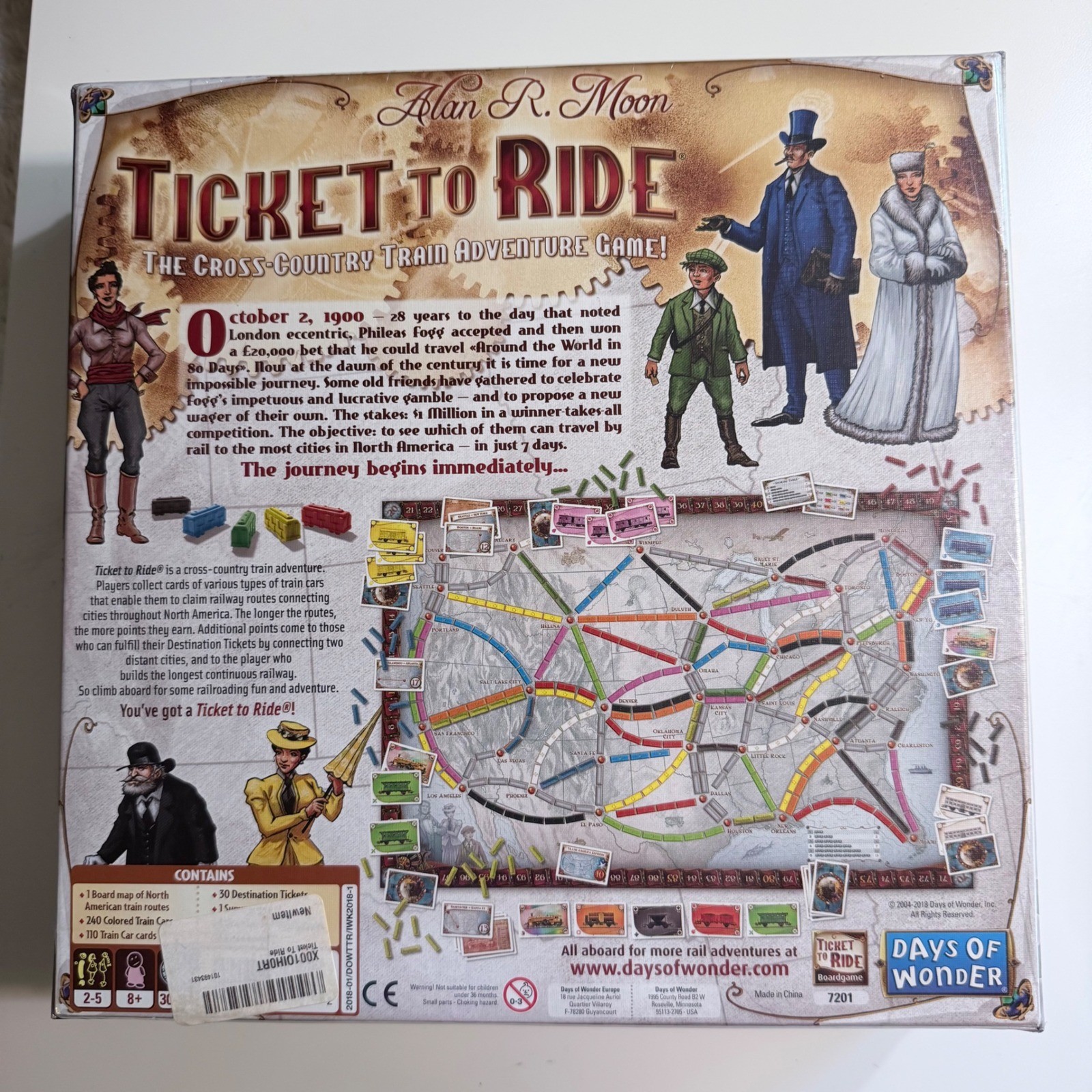 Ticket to Ride Board Game Days of Wonder Alan R Moon New Sealed 7201 Train Game