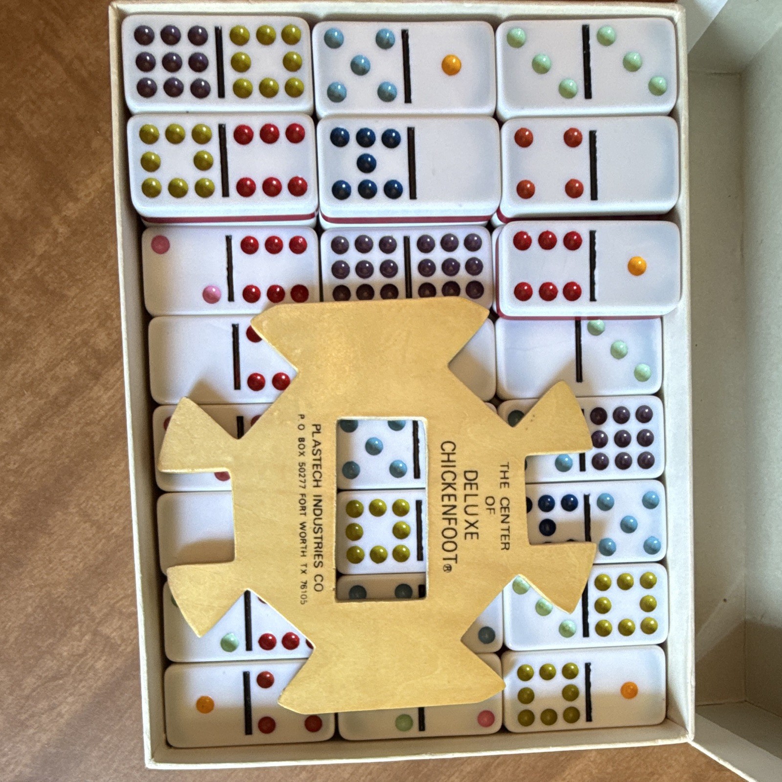 Marbleized Deluxe Chickenfoot Double Nine Professional Dominoes 55-Piece Set