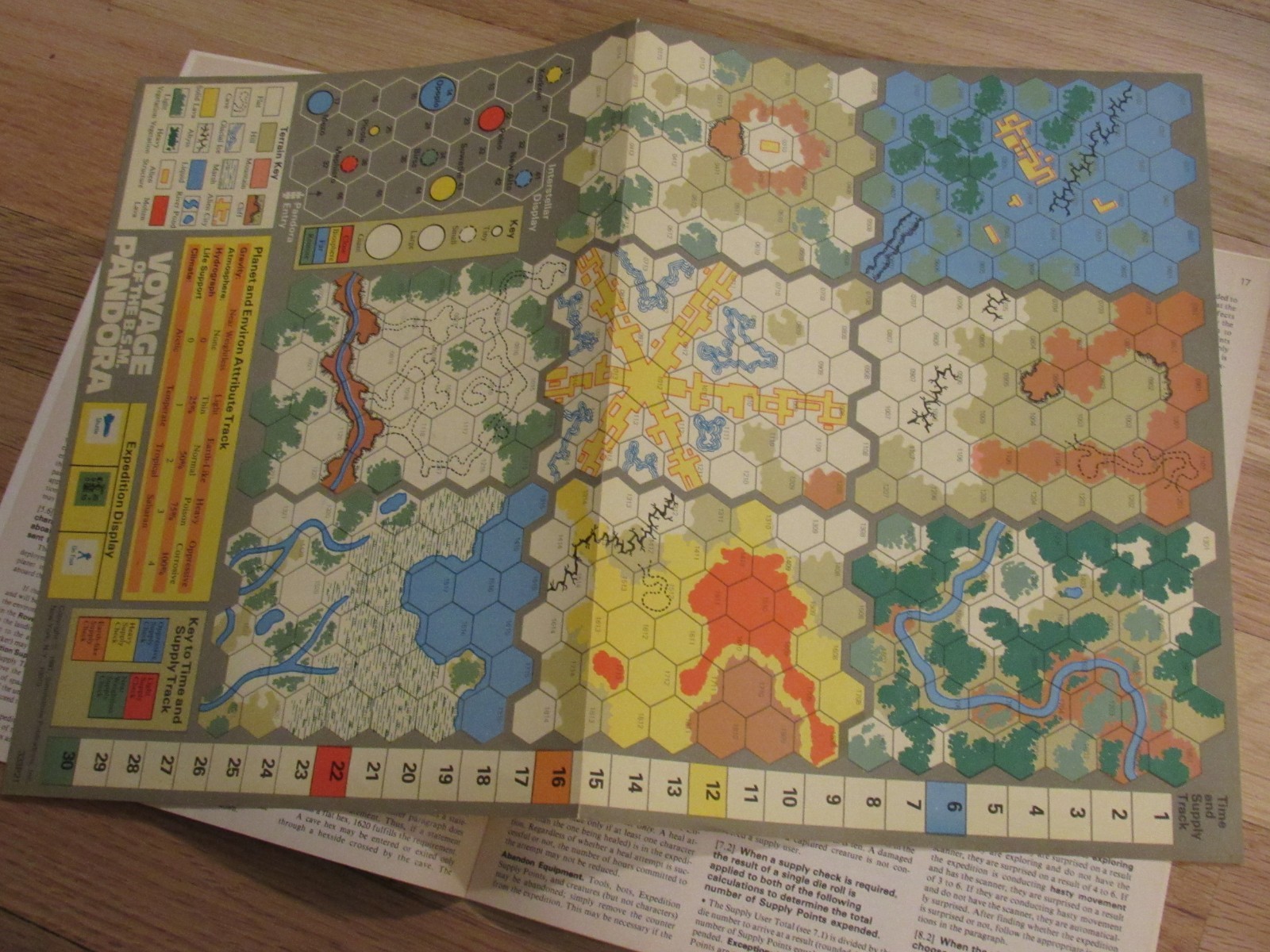 SPI ARES #6 – Voyage of the B.S.M Pandora – Unknown Worlds Game Booklet Map only