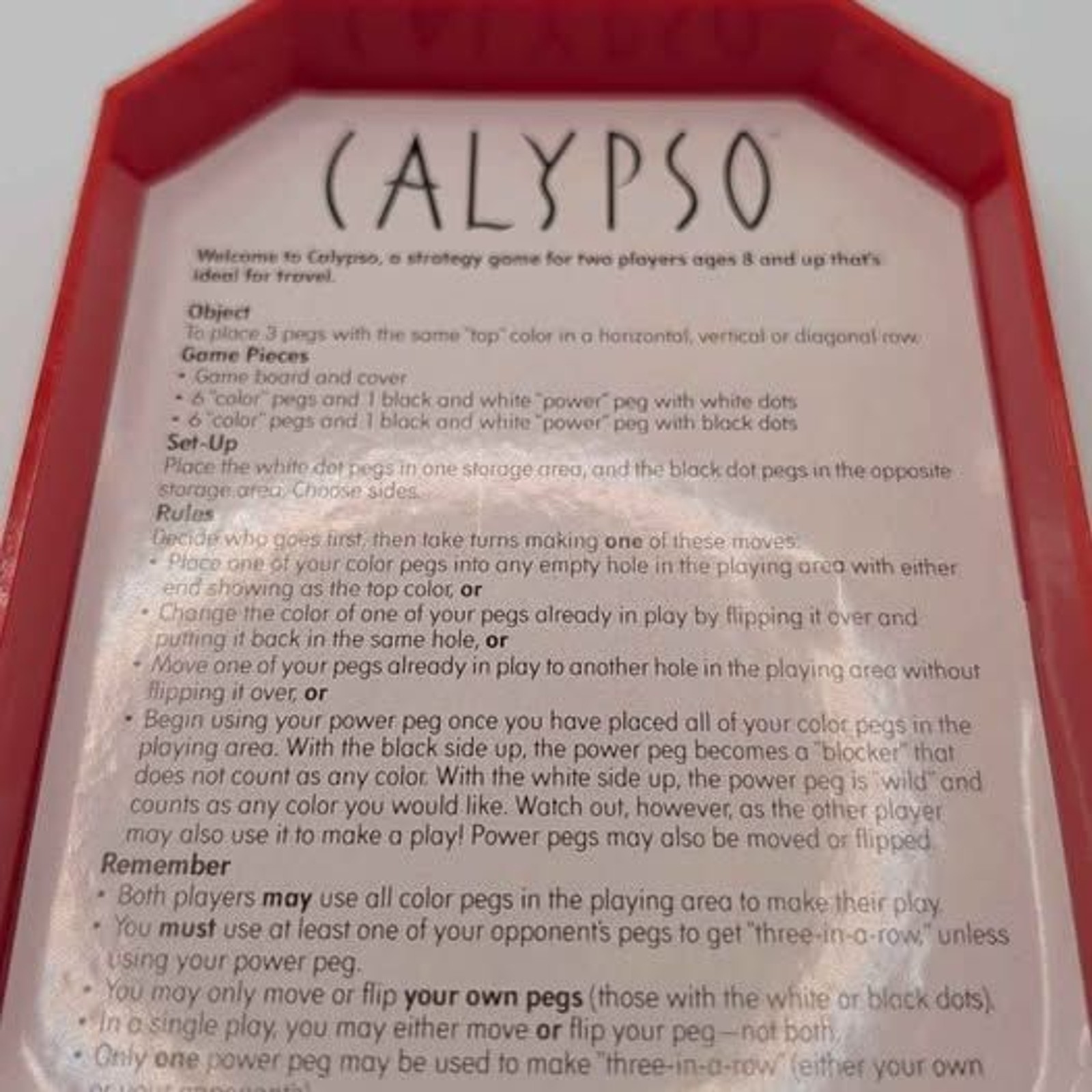 Vintage Calypso Strategy Game 1987 Travel Philip Shoptaugh Red Case Complete