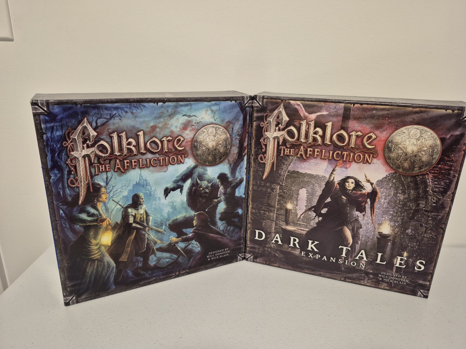 (X2) Folklore the Affliction 2nd Edition & Dark Tales Expansion Board Game RPG