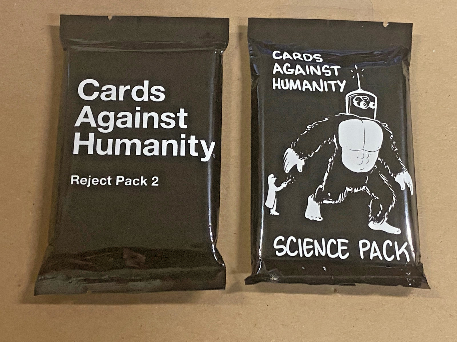 Lot of 2: Cards Against Humanity: Reject Pack 2 + Science Pack – New!