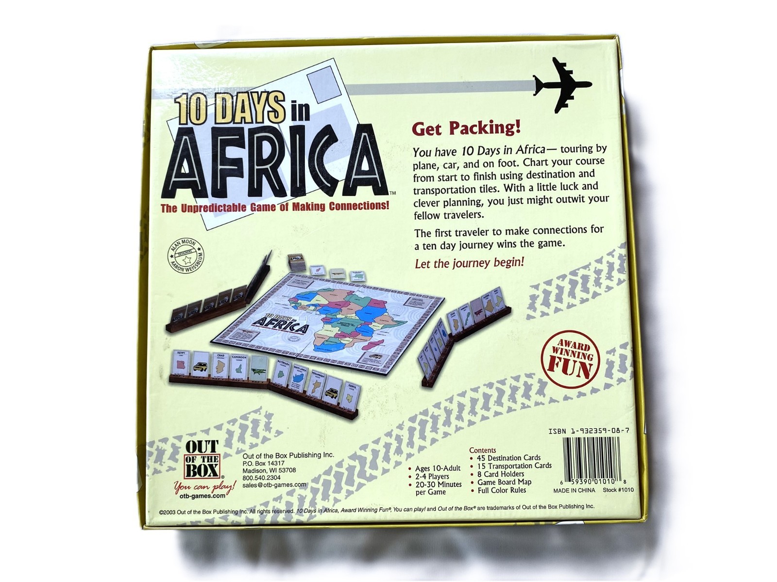10 Days In Africa Board Game – Complete 2003 Out Of The Box Games