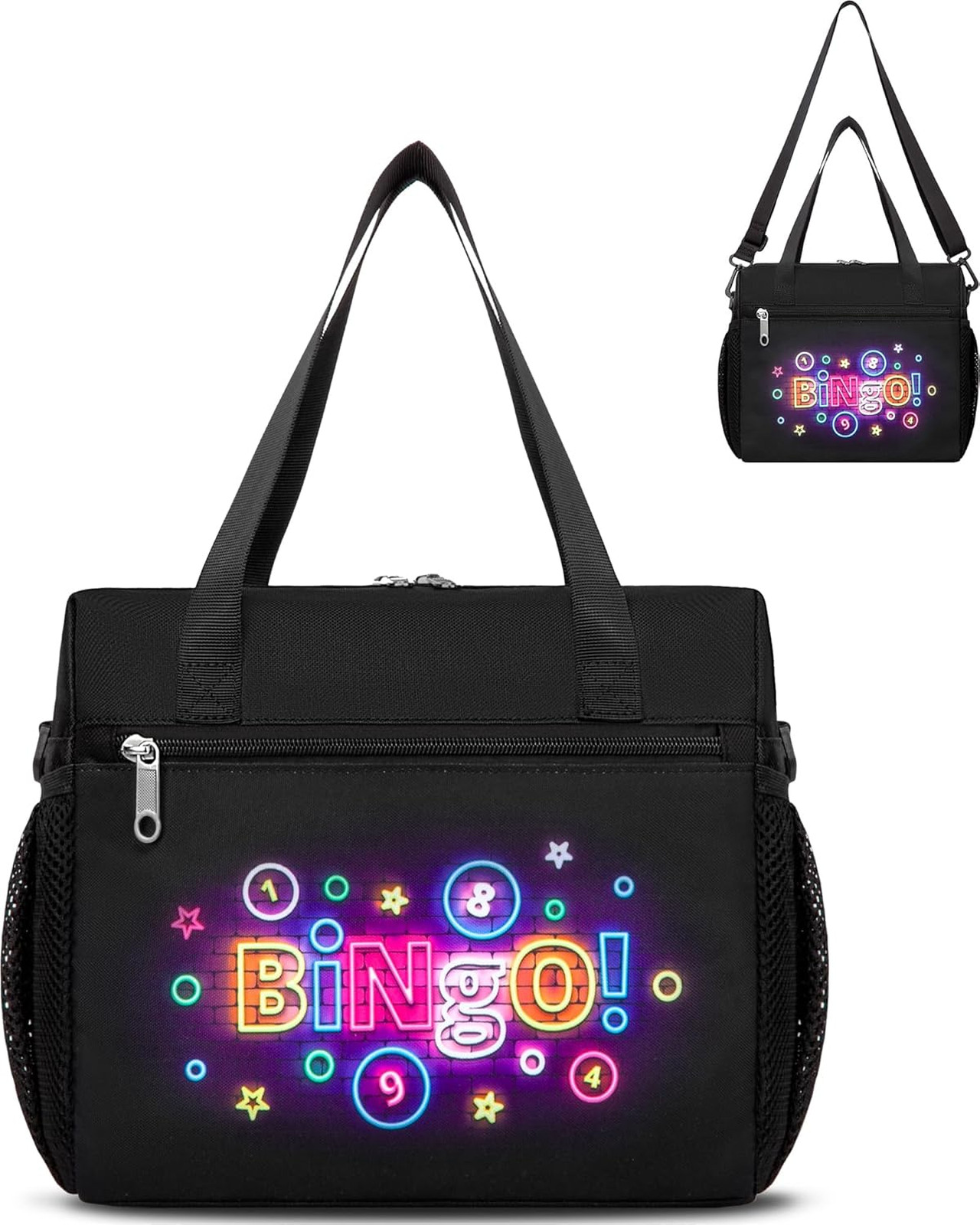 Bingo Bag for Daubers Water Resistant Organizer with Pockets for Adults Seniors