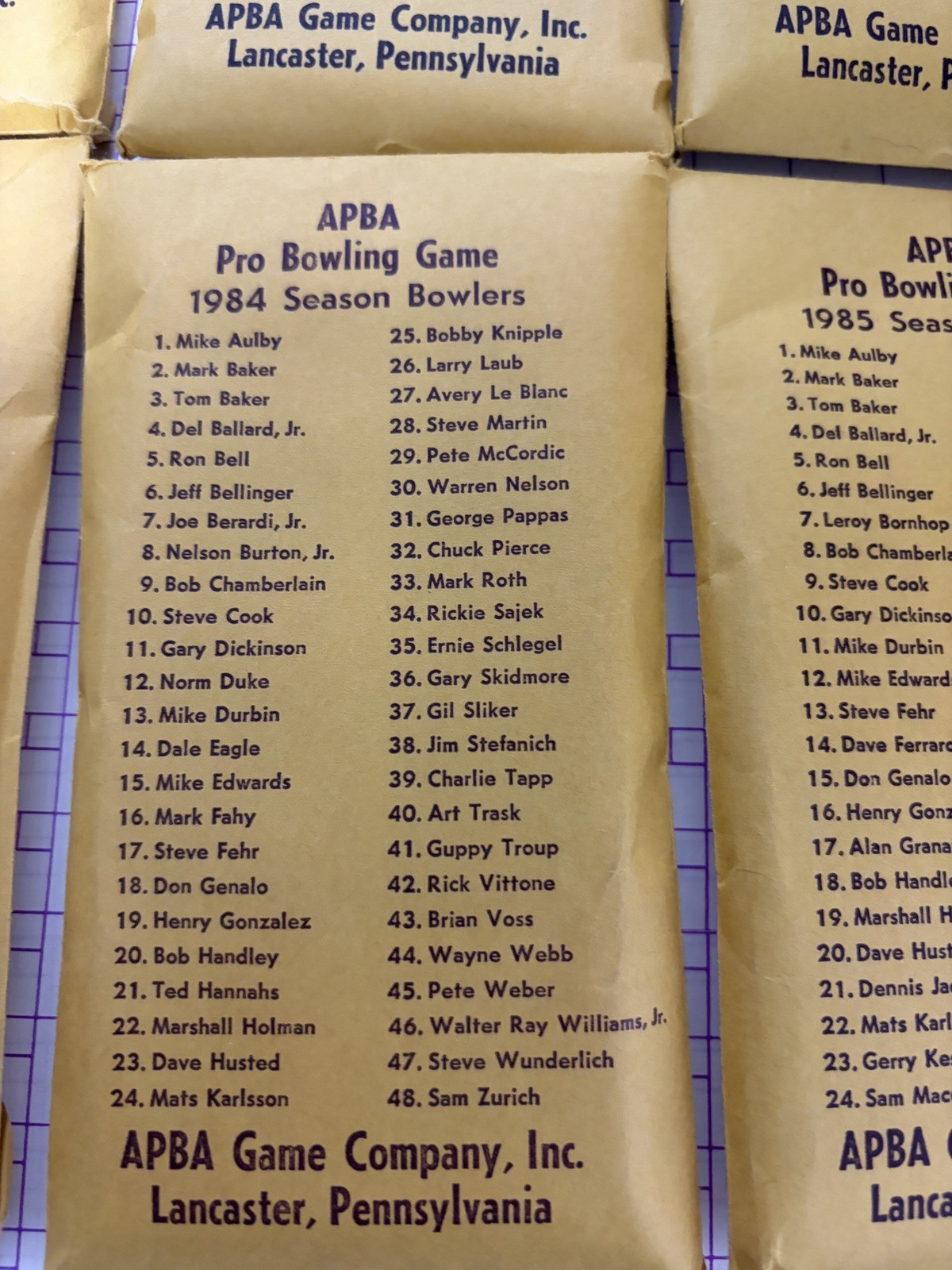 VTG 1978 APBA Pro Bowling Board Game w/8 Bowler Card Sets See Description