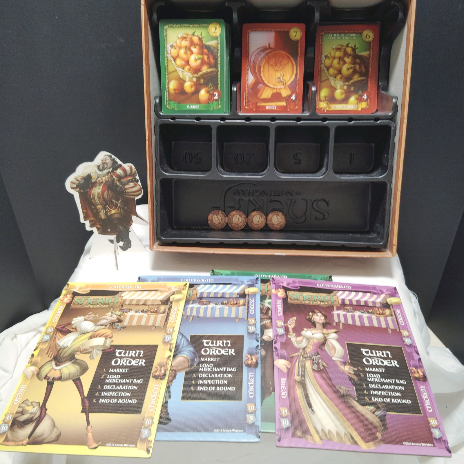 Sheriff of Nottingham Board Game Arcane Wonders Incomplete Parts Only READ