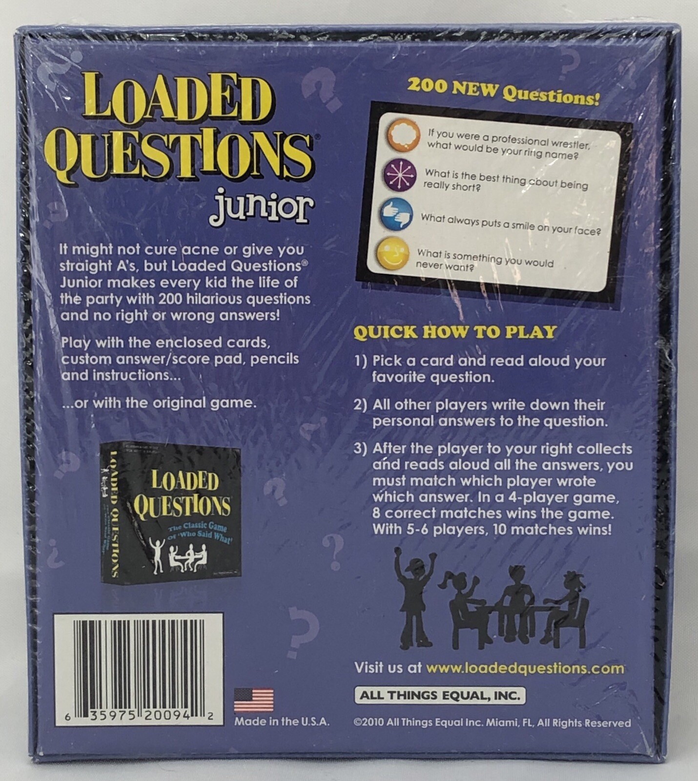 Loaded Questions Junior Card Game Blue No Board Who Said What NEW