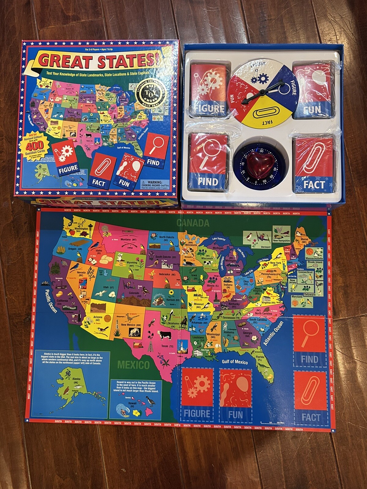 Great States Board Game Geography Trivia Homeschool New/Unsealed, Best Toy Award