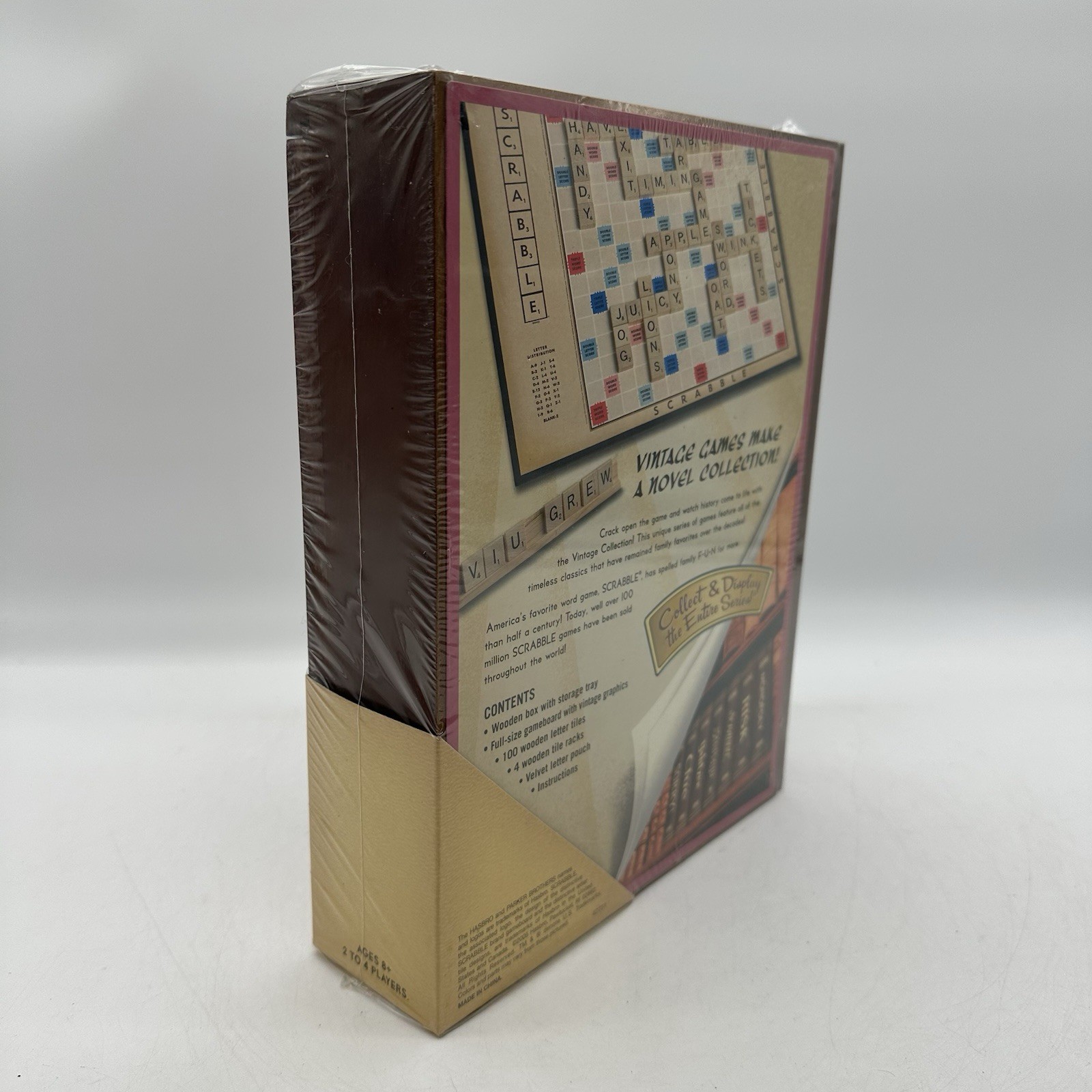 Hasbro Parker Bros 42751 Scrabble Vintage Crossword Board Game in Wooden Case
