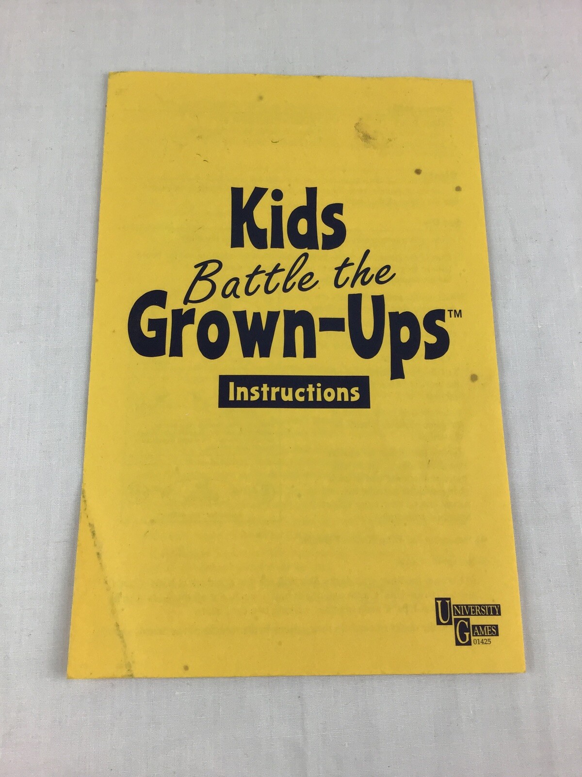 Kids Battle The Grown Ups Trivia Board Game University Games 2002 Complete