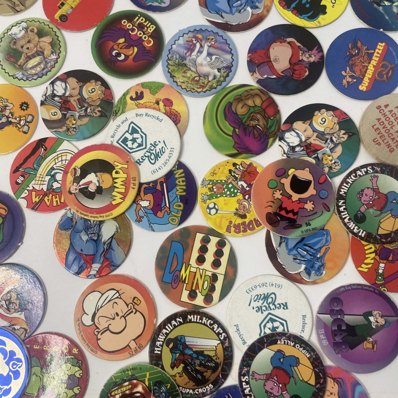 Vintage 90 ’s POG Collection – Lot of 150+ POGs As Seen In Photos
