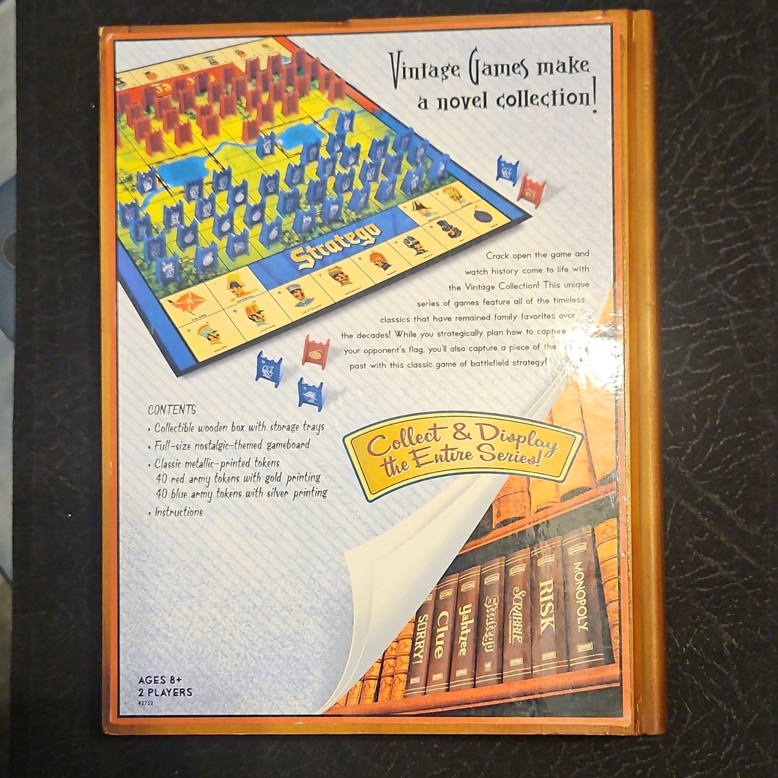 Milton Bradley Stratego Board Game Vintage Collection Wooden Box w/ Trays