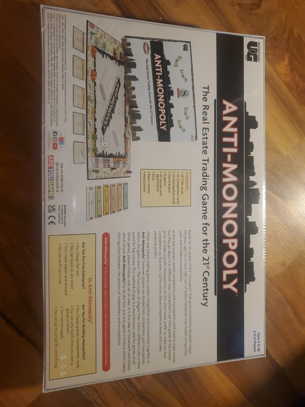 ANTI-MONOPOLY BOARD GAME UNIVERSITY GAMES 8+ YEARS FAMILY BOARD GAME Sealed
