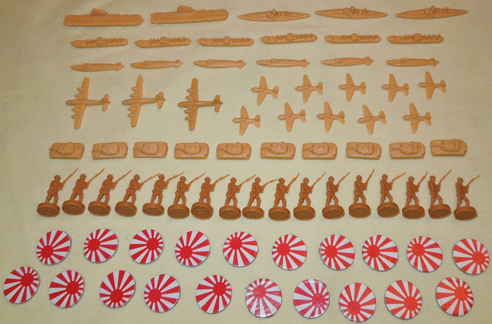 1987 MB Gamemaster Ser Axis & Allies WW2 Wargame Lot: Unit Pieces, Factories, AA