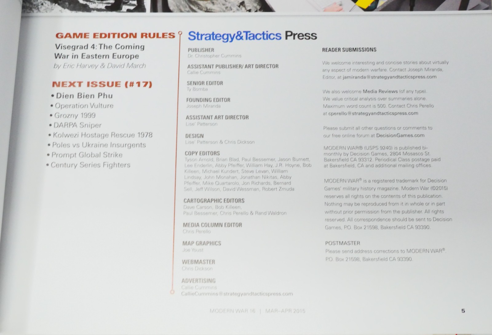Modern War 16, Visegrad 4: The Coming War in Eastern Europe Game, Decision Games