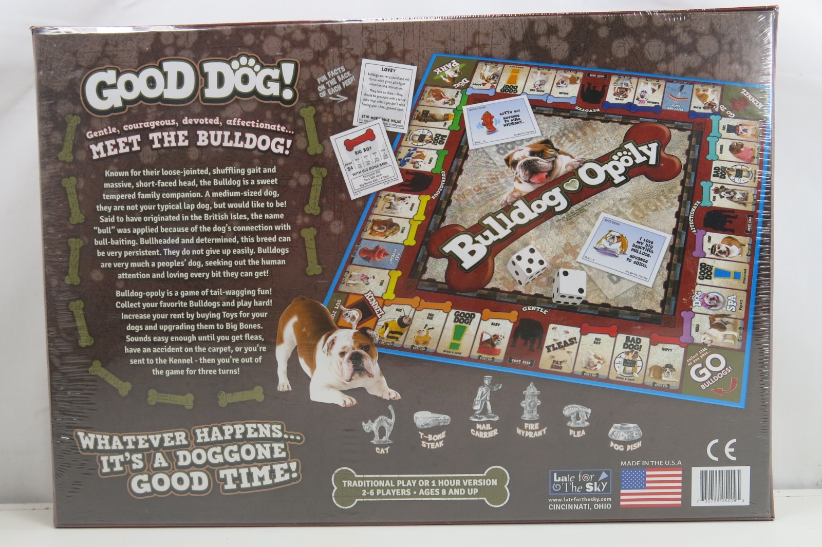 Bulldog-Opoly Classic Board Game Dogs Late for the Sky NIB Sealed
