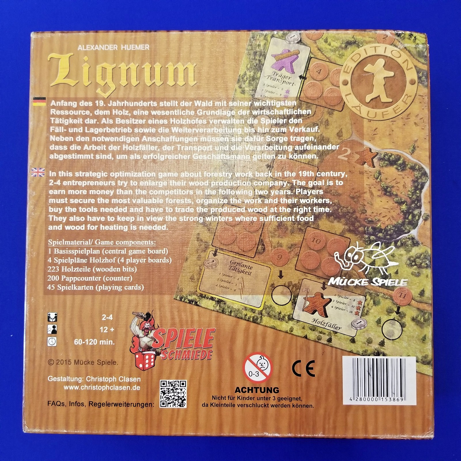 Lignum Board Game English/German 1st Ed. 2015 Complete Mucke Spiele Wood Themed